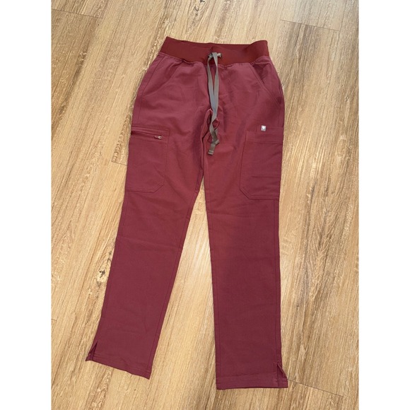 FIGS Yola Yoga Waistband Petite Skinny Scrub Pants XXS NWT Dark Cherry PO 3092 - Picture 1 of 5